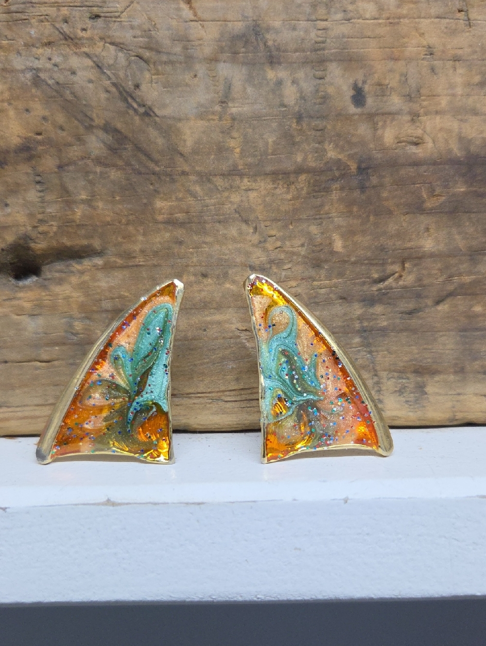 Vintage Enamel Post Earrings
